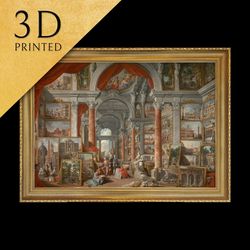 picture gallery by giovanni paolo pannini, 3d printed with texture and brush str
