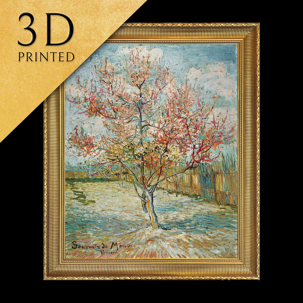 Pink Peach Trees by Vincent Van Gogh, 3d Printed with texture and brush strokes looks like original oil-painting, code061.jpg
