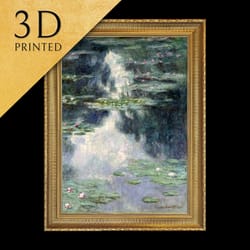 pond with water lilies by claude monet, 3d printed with texture and brush strok