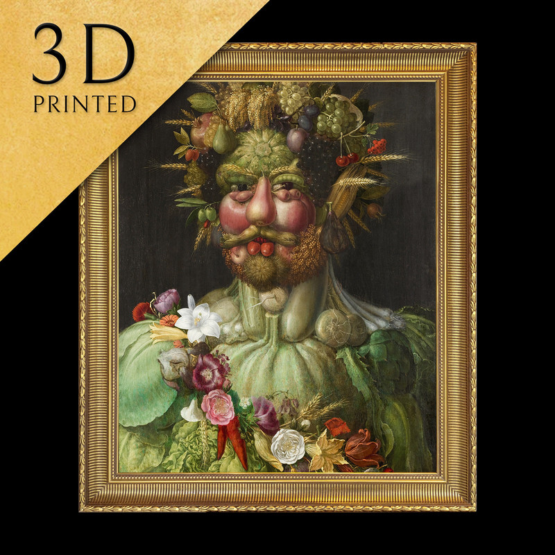 Rudolf II by Giuseppe Arcimboldo, 3d Printed with texture and brush strokes looks like original oil-painting, code102.jpg