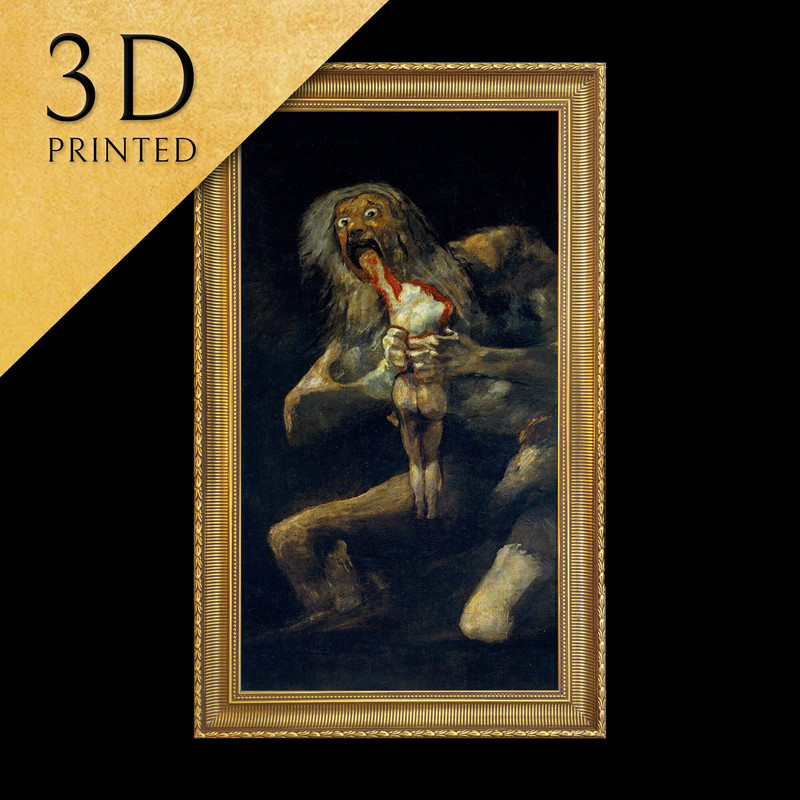Saturn  by Francisco de Goya, 3d Printed with texture and brush strokes looks like original oil-painting, code468.jpg