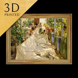 sewing the sail by joaquin sorolla, 3d printed with texture and brush strokes lo