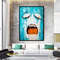 abstract canvas print, confused face wall decor, blue and white canvas print, screaming picture, different abstract decor.jpg