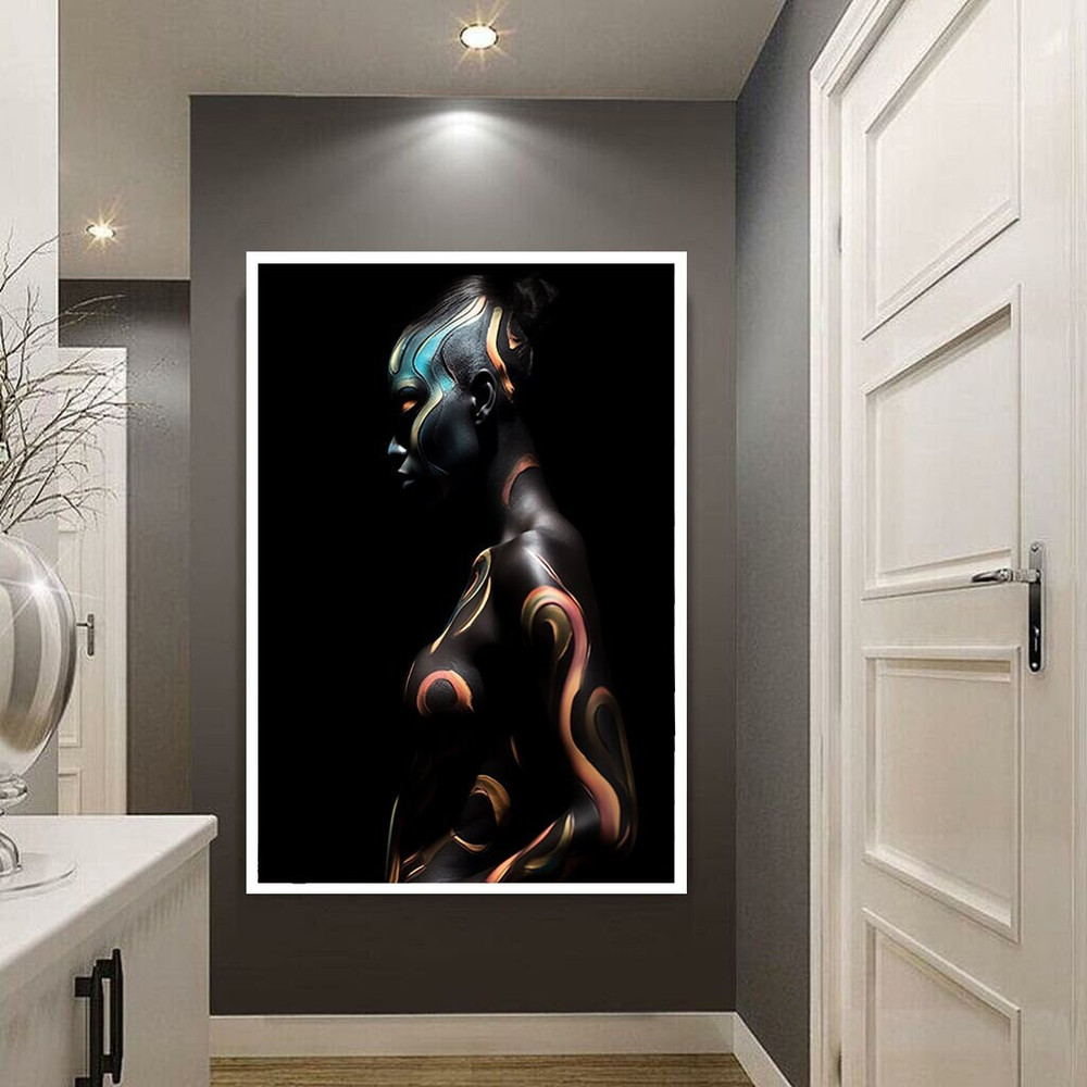 African Black Woman Canvas Wall Art,Abstract African Girl Canvas Paintings Wall Art Pictures,Black Canvas,Wall Decor, African Art,Home Decor.jpg