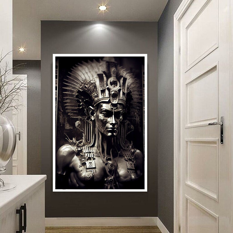 anubis canvas wall art, king of egypt canvas print art, crowned king ready to hang canvas wall art, ancient canvas print art.jpg