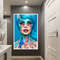 blue haired woman canvas wall art, pop woman canvas wall decor, tattooed woman canvas print art, paint covered woman canvas wall art.jpg