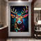 deer canvas print, colorful deer wall decor, asymmetric deer canvas, deer in the woods, ready to hang canvas.jpg