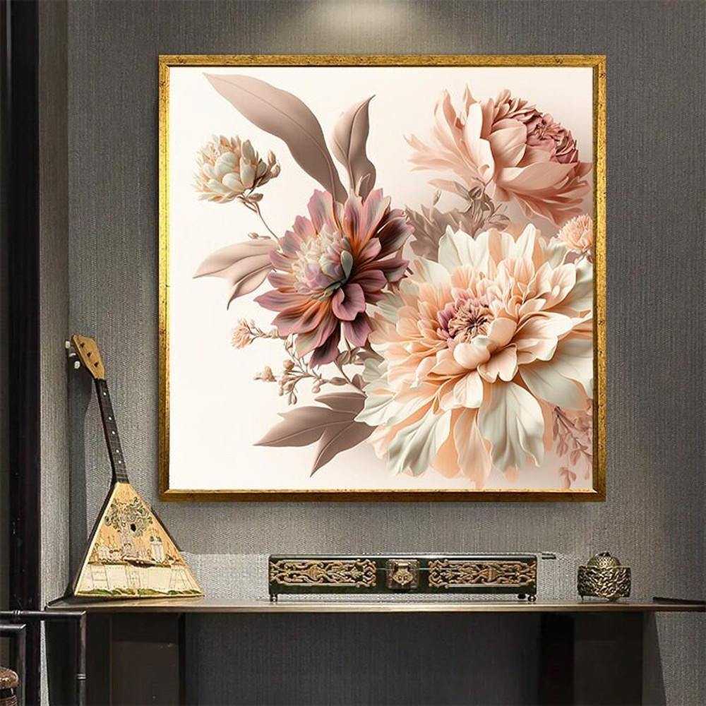 floral canvas print, pink white flower art, floral decor, ready to hang canvas.jpg