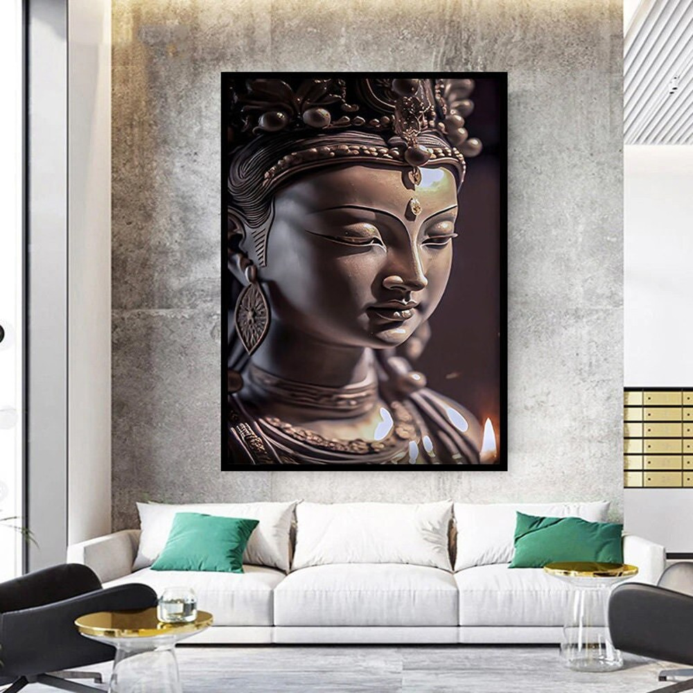 gold buddha canvas print , buddha canvas painting , meditation canvas wall art , buddha canvas wall decor , ready to hang canvas print.jpg