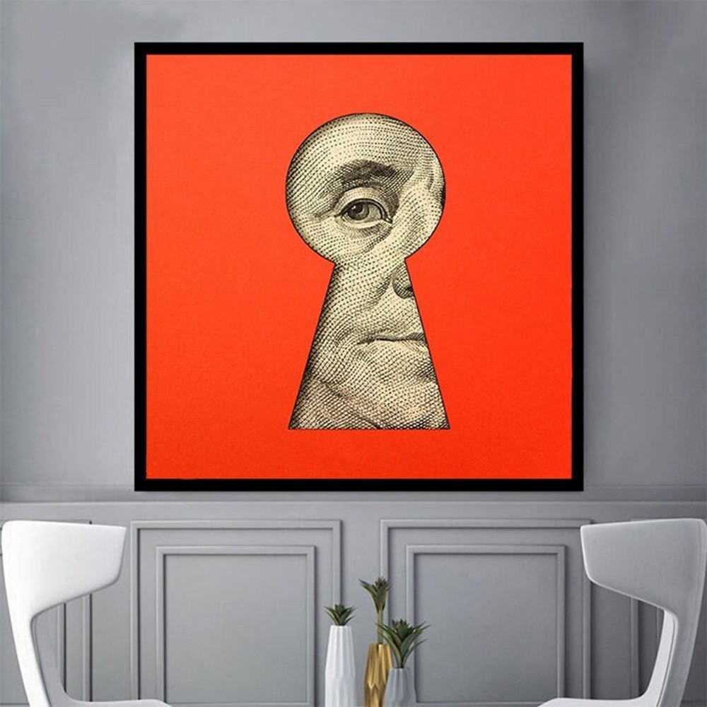 lock canvas print, door decor, different canvas print, orange decor, eye canvas wall art, ready to hang canvas.jpg