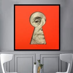 lock canvas print, door decor, different canvas print, orange decor, eye canvas wall art, ready to h