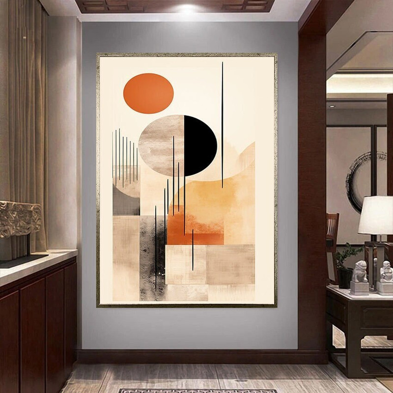 modern canvas wall art, next generation canvas print art, refurbished ready-to-hang canvas wall decor, geometric art, orange shapes canvas.jpg