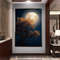 moon landscape canvas wall art, night landscape canvas print art, moonlight and tree ready to hang canvas wall art, yellow leaf tree art.jpg