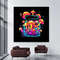 mushroom canvas print, jar canvas decor, colorful wall art, pink orange canvas print,.jpg