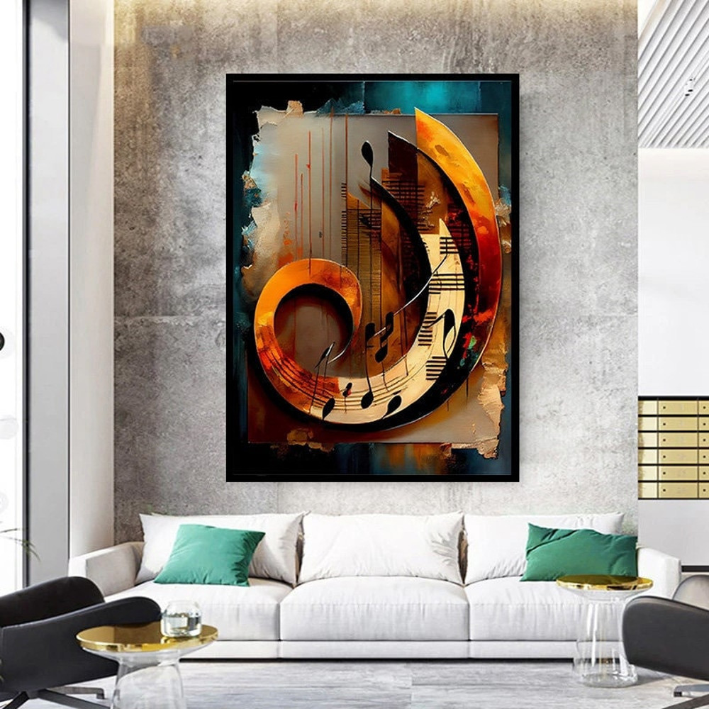 music canvas print, musical notes wall decoration, colorful musical notes, abstract musical notes decor.jpg