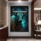 taurus canvas wall art, electric taurus canvas print art, blue lights canvas print art, zodiac signs taurus ready to hang canvas wall art.jpg