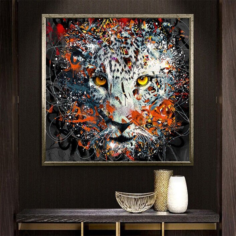 tiger canvas print, colorful tiger, animal world, different decor, ready to hang canvas.jpg