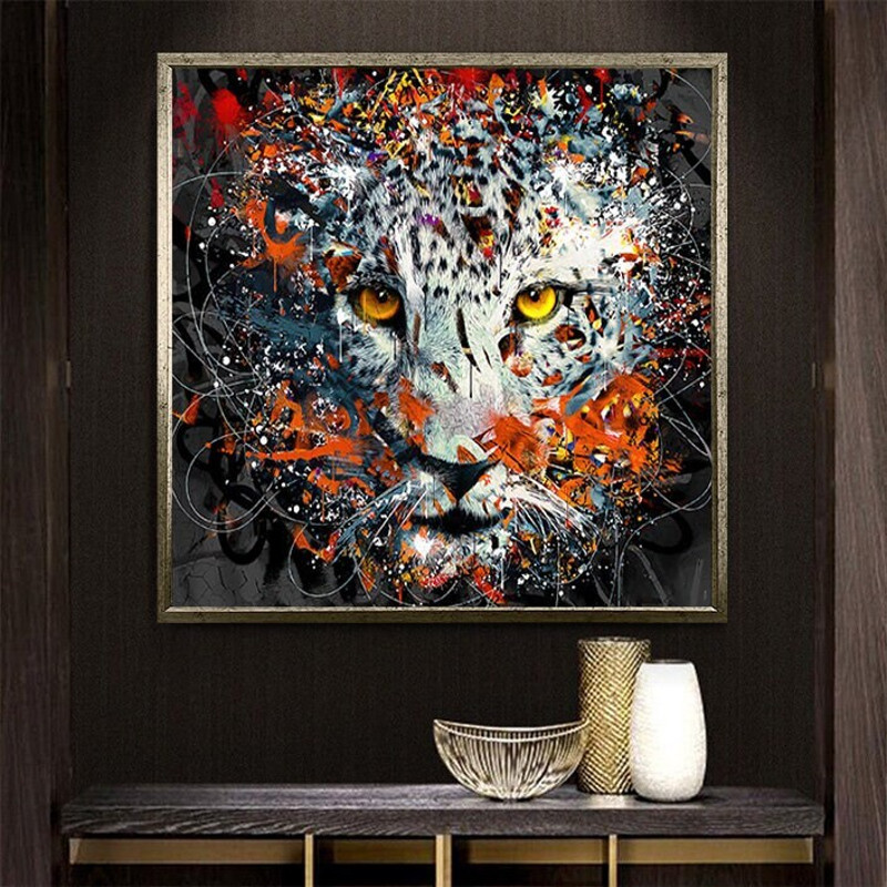 tiger canvas print, colorful tiger, animal world, different decor, ready to hang canvas.jpg