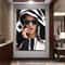 woman with fantastic make-up canvas wall art, woman in black and white hat ready to hang canvas wall art, woman with glasses canvas print.jpg