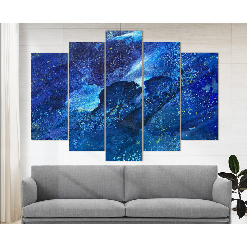 Abstract Blue and Gold Marble Wall Art, Painted Waves Canvas Print, Abstract Paintings Abstract Canvas Art Abstract Decor, Office Wall Decor.jpg