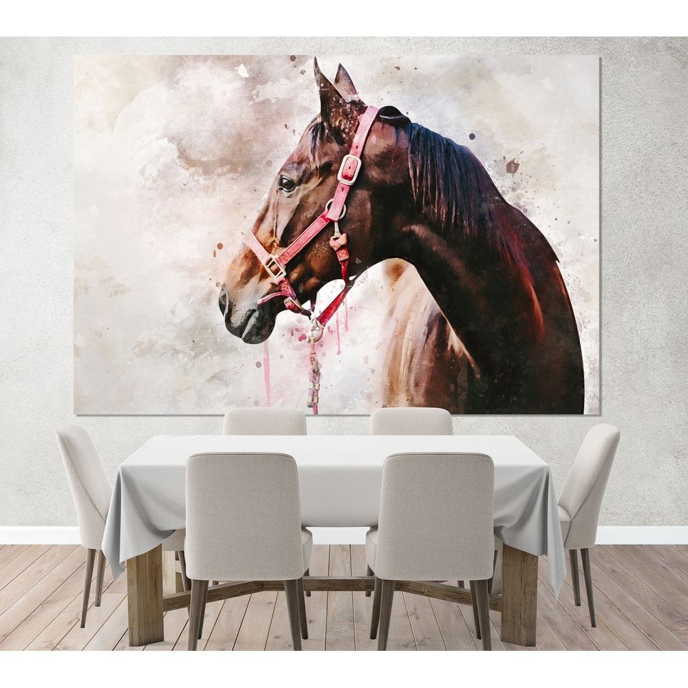 Abstract Horse Canvas Print, Watercolor Horses Wall Art, Horse Painting, Horse Print.jpg