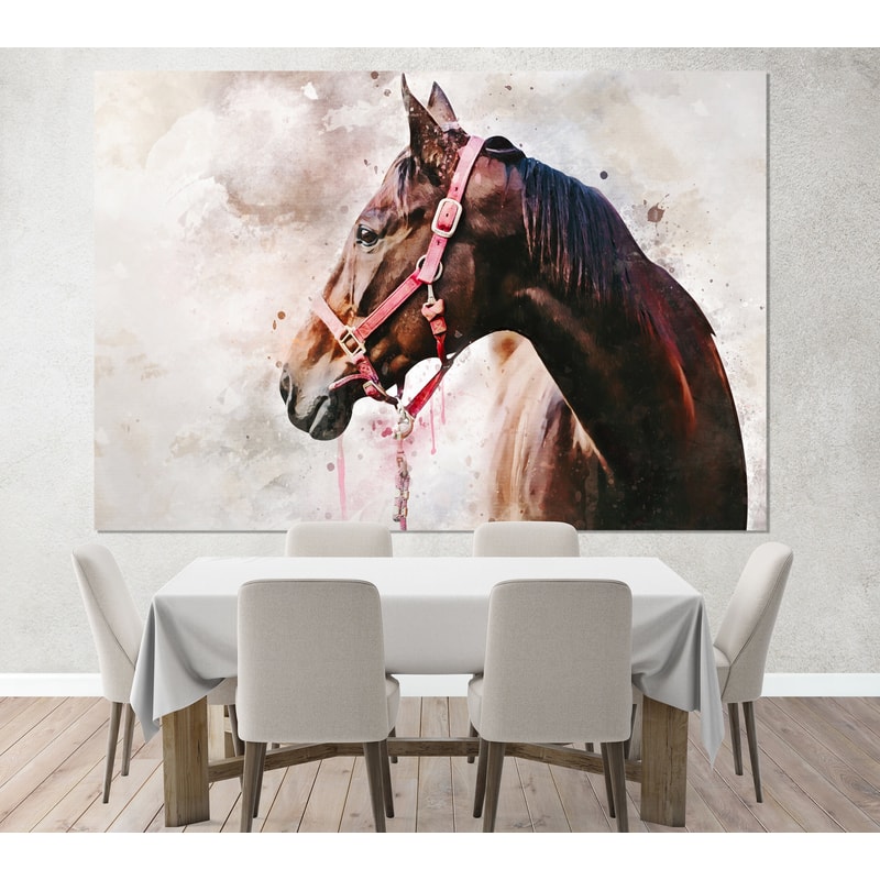 Abstract Horse Canvas Print, Watercolor Horses Wall Art, Horse Painting, Horse Print.jpg