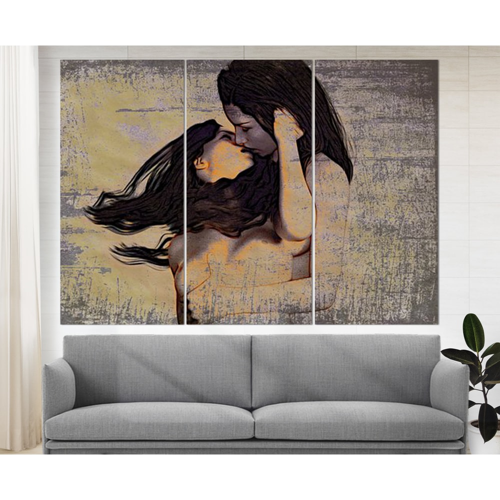 Abstract LGBT Canvas Print, LGBT Erotic Wall Art, Abstract Erotic Canvas Print, Sexy Wall Art Abstract Nude Women Print, Sexy Wall Decor.jpg