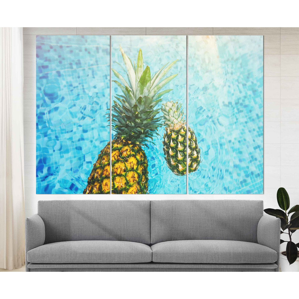 Abstract Swimming Pool Wall Art, Abstract Water Canvas Art, Abstract Pineapple Canvas Art.jpg