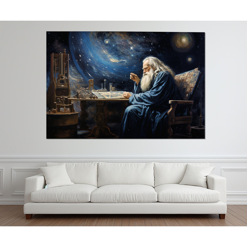 Astronomy Canvas Print, Astronomy Painting, Astronomer Gift, Abstract Stars Canvas Art, Framed and Ready to Hang.jpg