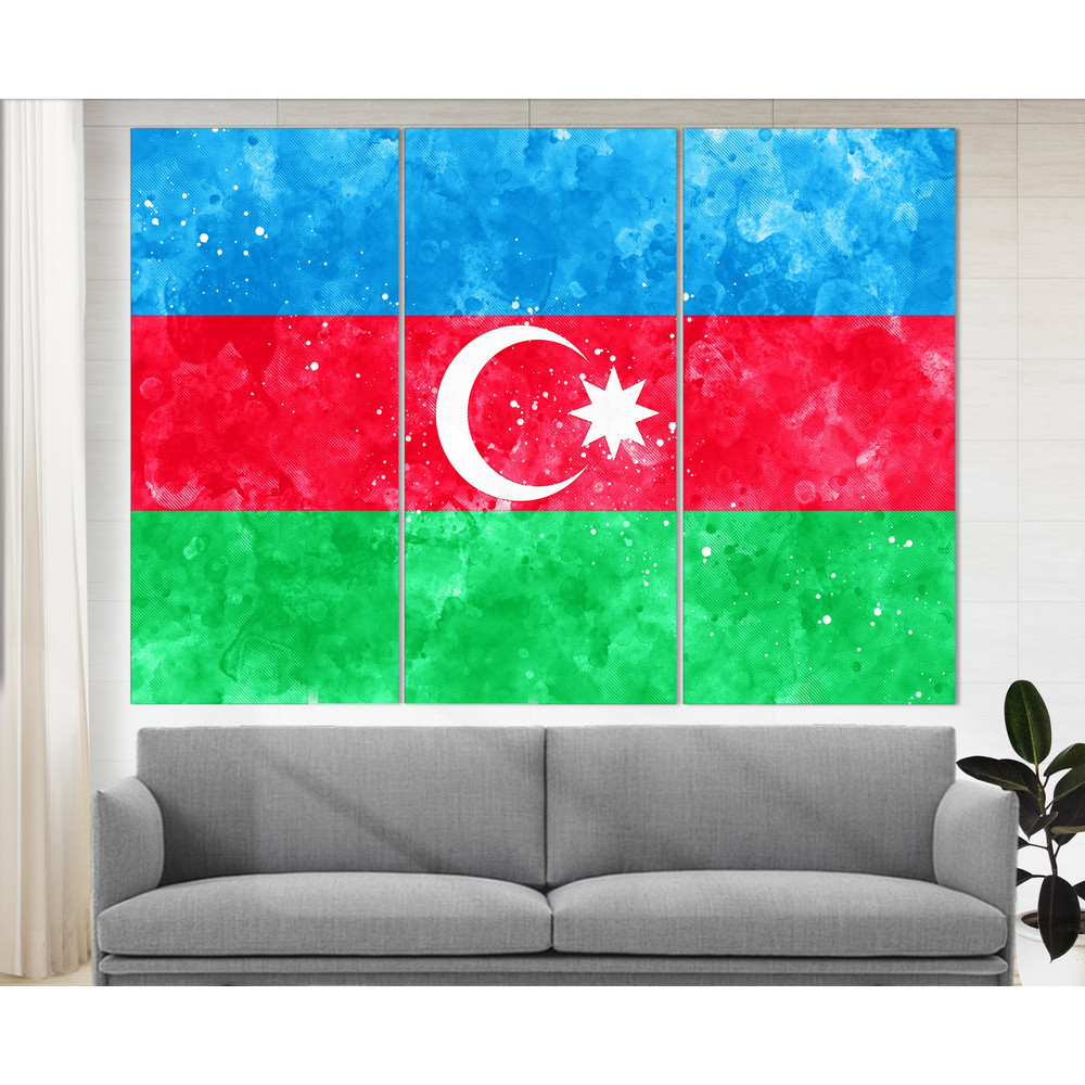 Azerbaijan Flag Canvas Print, Azerbaijan Wall Art, Flag of Azerbaijan Print.jpg