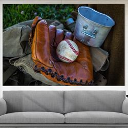 baseball canvas print, baseball fan gift, baseball wall art, baseball print, kids room decor, baseba