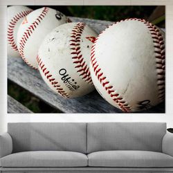 baseball wall art, vintage baseball canvas print, baseball fan gift, baseball wall decor, boys room