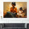 Beautiful African Woman with Child Oil Painting Canvas Print, Black Woman Print, African Wall Art, Framed and Ready to Hang.jpg
