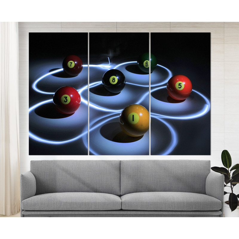 Billiards Canvas Art, Pool Balls Canvas Print, Man Cave Decor, Boys Room Decor, Billiards Poster, Billiards Wall Art, Billiards Wall Decor.jpg