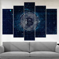 bitcoin canvas wall art, cryptocurrency print, bitcoin print, cryptocurrencies trading, bitcoin gold