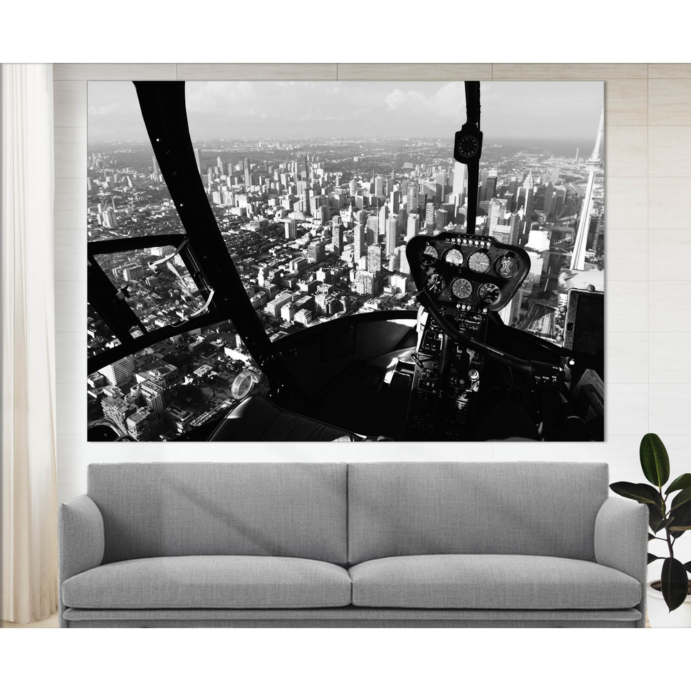 Black & White Helicopter Cockpit Canvas Print, Aviation Print, Helicopter Photo, Aviation Canvas Art Helicopter Poster Aircraft Canvas Art.jpg
