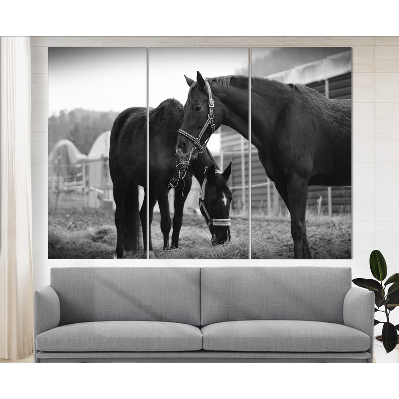 Black Horses Photo Canvas Art, Horses Wall Art, Horse Print Home Decor Horse Poster Office Wall Decor Living Room Decor.jpg