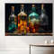 Bottles with Alcohol Abstract Painting, Alcohol Canvas Print, Alcohol Wall Art, Framed and Ready to Hang.jpg