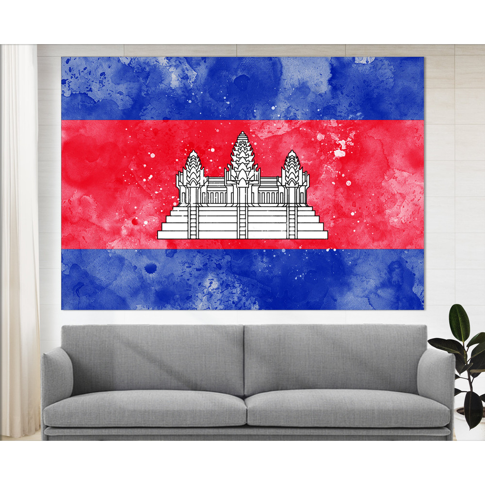 Cambodia Flag Canvas Print, Cambodia Wall Art, Flag of Cambodia Print.jpg