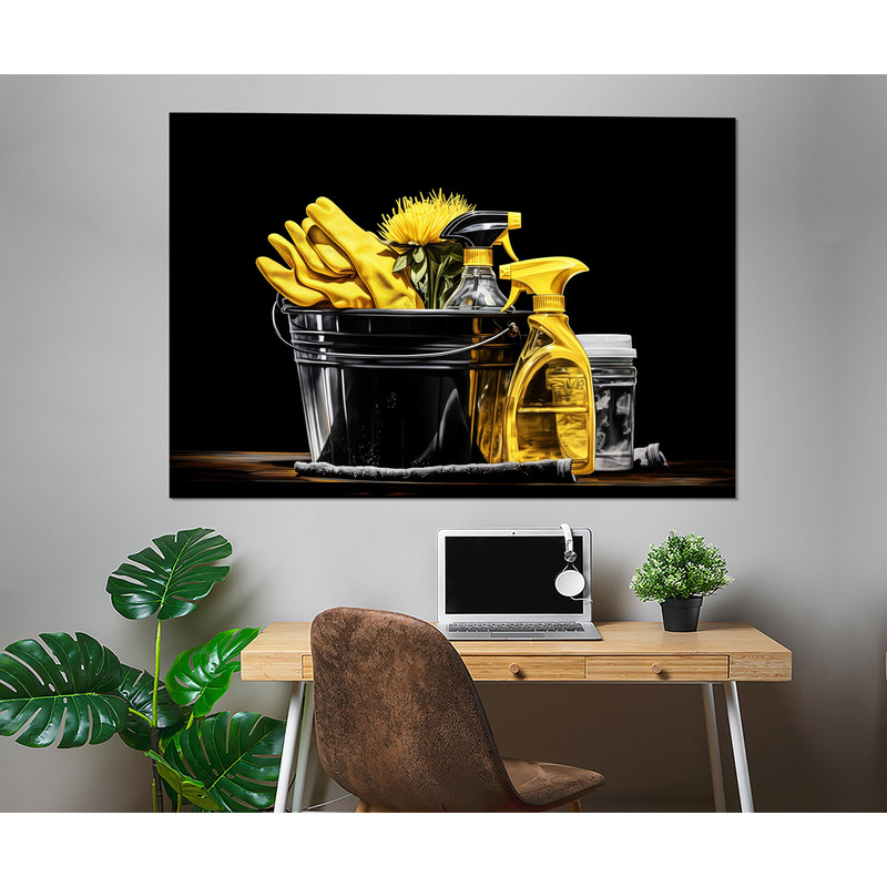 Cleaning Wall Art, Cleaning Tools Canvas Print, Cleaning Company Wall Decor, Framed and Ready to Hang.jpg