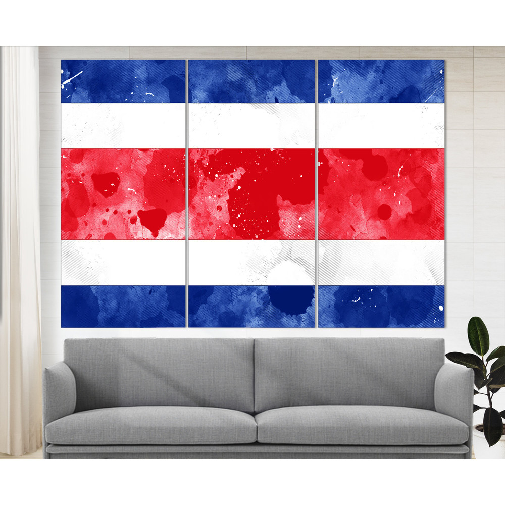 Costa Rica Flag Canvas Print, Costa Rica Wall Art, Flag of Costa Rica Print.jpg