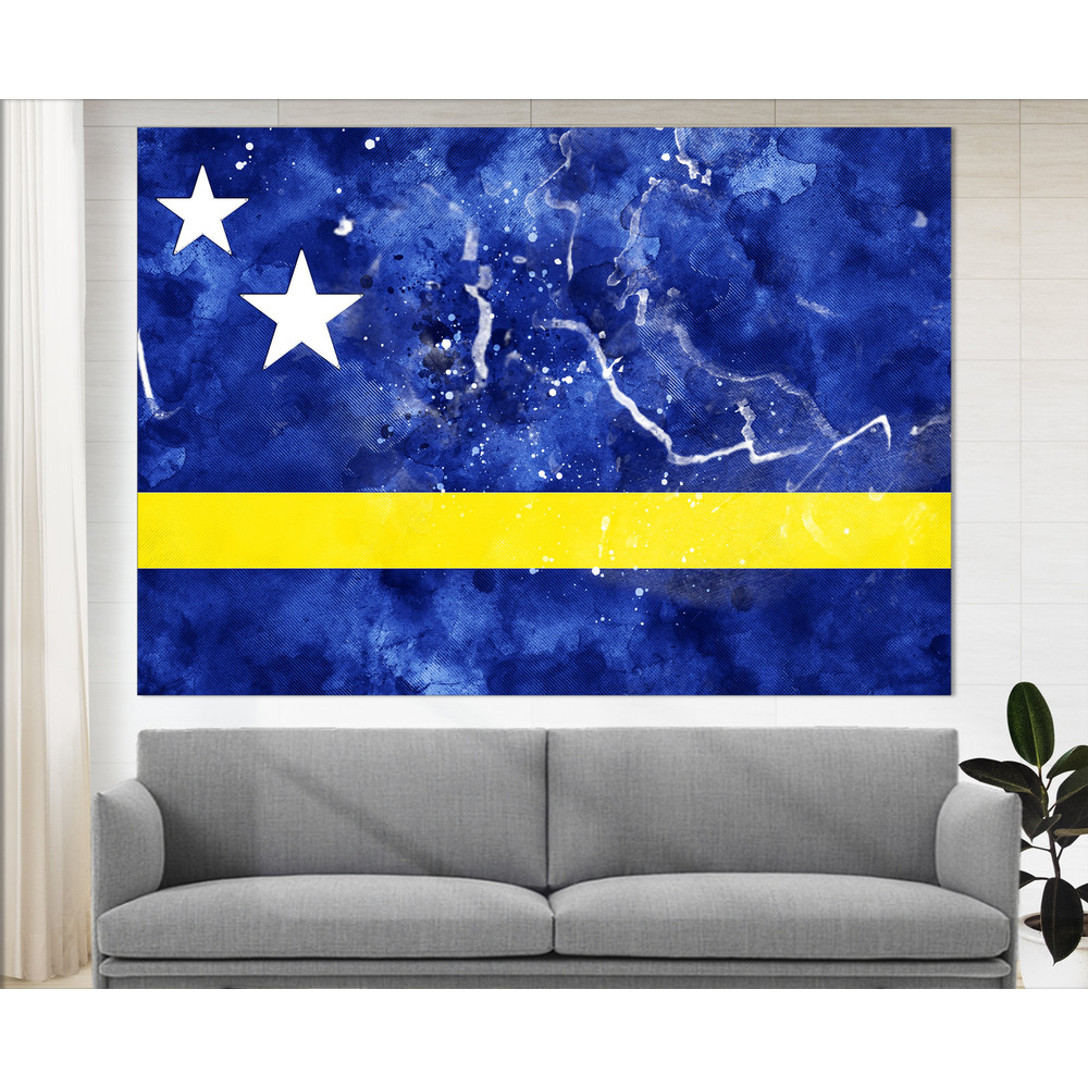 Curacao Flag Canvas Print, Curacao Wall Art, Flag of CuracaoPrint.jpg