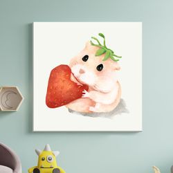 cute baby chimpanzee canvas print, nursery canvas art, baby room decor, kids room wall art, watercol