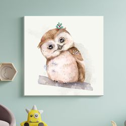 cute baby hedhehog canvas print, nursery canvas art, baby room decor, kids room wall art, watercolor