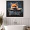 Cute Fox in the Bathtub Painting Canvas Print, Bathroom Wall Art, Bathroom Wall Decor, Nursery Canvas Art, Baby Room Decor.jpg
