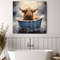 Cute Highland Cow in the Bathtub Painting Canvas Print, Bathroom Wall Art, Bathroom Wall Decor, Nursery Canvas Art, Baby Room Decor.jpg