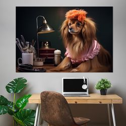 cute pink baby pig with watermelon canvas print, nursery canvas art, baby room decor, kids room wall