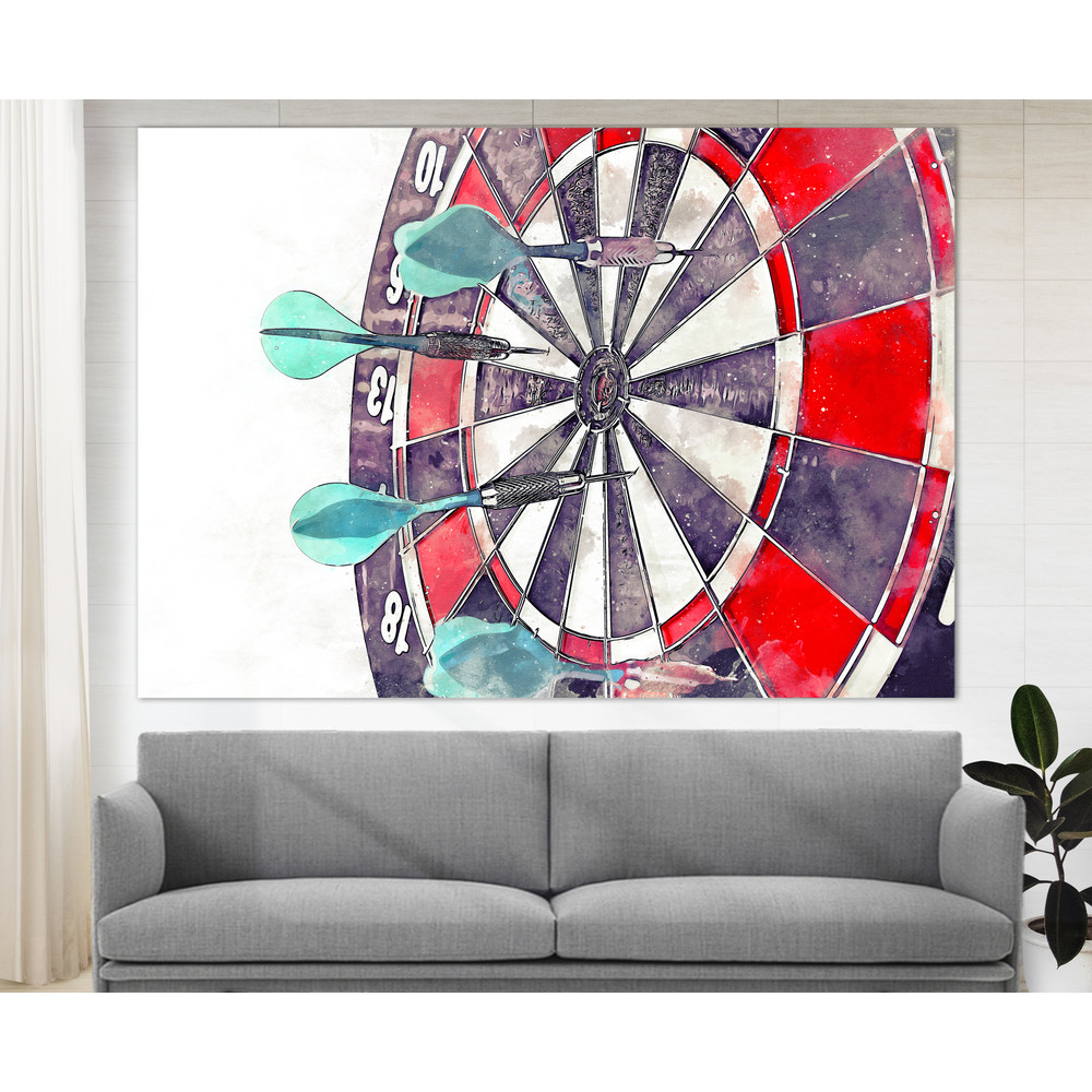 Darts Wall Art, Darts Watercolor Canvas Print, Darts Player Gift.jpg