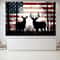 Deer Family Silhouettes with USA Flag Background Canvas Print, Deer Wall Art, Framed and Ready to Hang.jpg