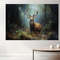 Deer in Forest Canvas Print, Deer Painting, Forest Animals Wall Art, Framed and Ready to Hang.jpg